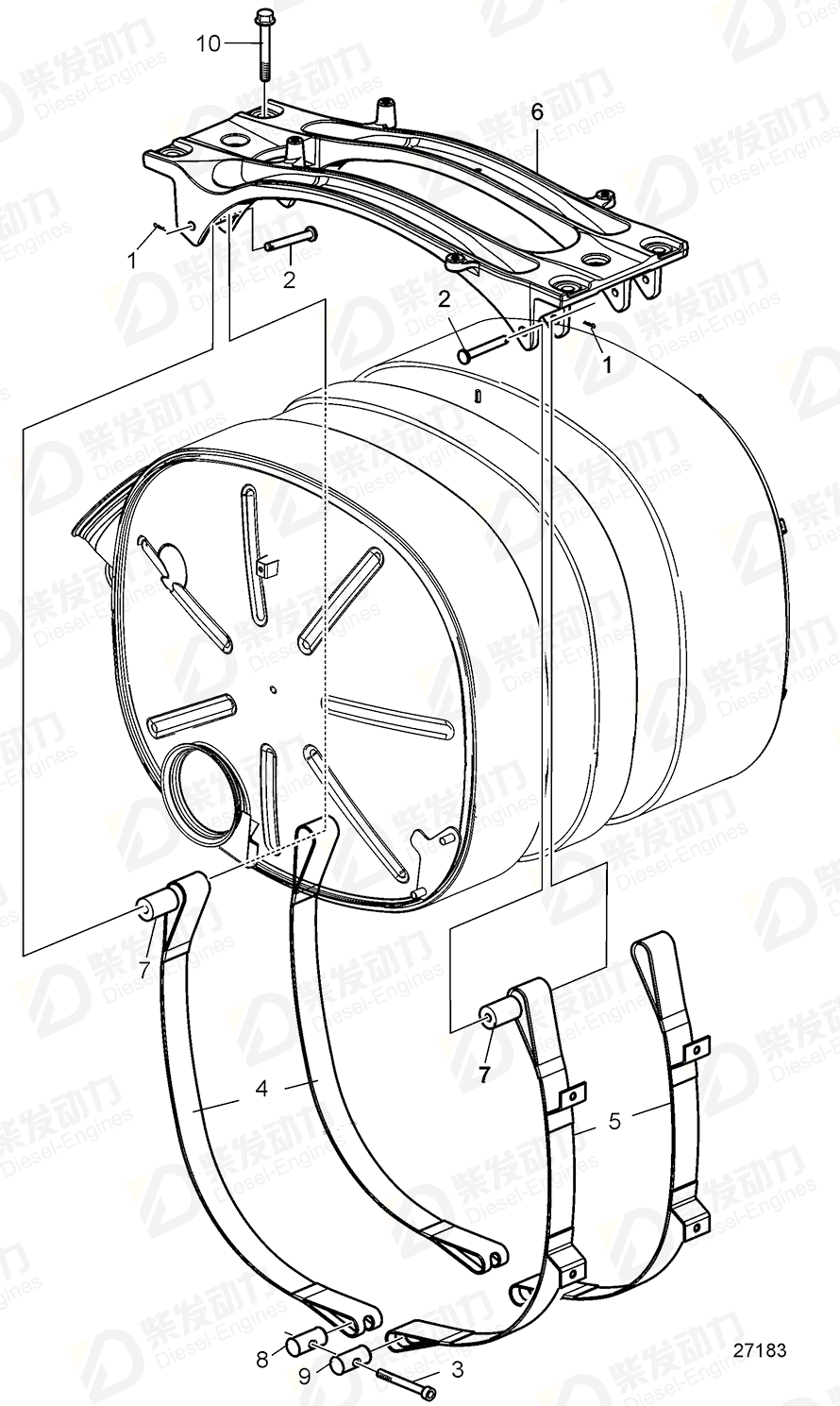 VOLVO Mounting strap 21074446 Drawing